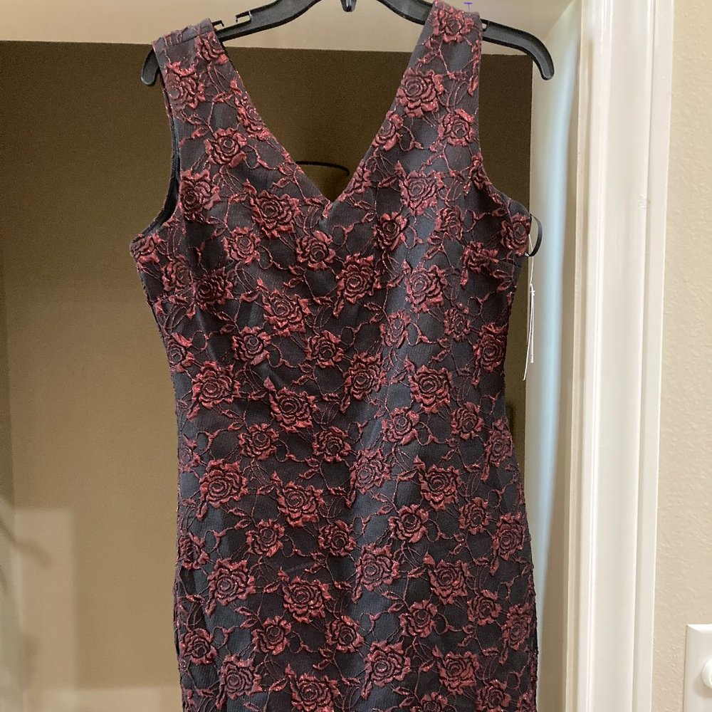 NWT Donna Ricco Metallic floral brocade Cocktail Dress 8